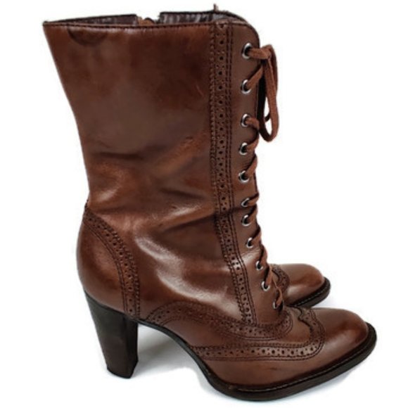 Mariana II Brown Lace Up Wing Tip Boots. Size: 5.5 - Picture 7 of 10